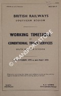 Working Timetable of Conditional Train Services - Section P - South Western Division, 2nd October 1972 to 6th May 1973 by British Railways Southern Region